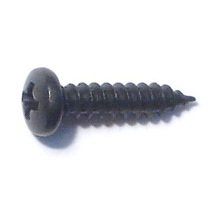 Midwest Fastener Sheet Metal Screw, #4 x 1/2 in, Black Steel Pan Head Phillips Drive, 40 PK 79503